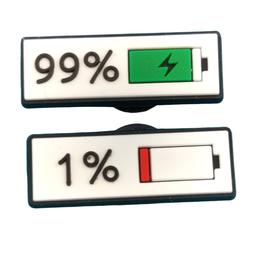 Shoe Charms New Lot of 2 Battery Level Meme Full Empty Bad Good